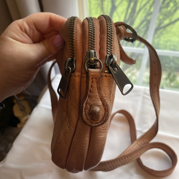 Liebeskind Maike Cross Body Leather Bag Purse Flap 3 Zip Sections Pink - Picture 10 of 16